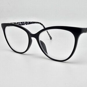 Modern Times Distinct Gloss Black White Cat Eye Eyeglasses Frame 53-17-145